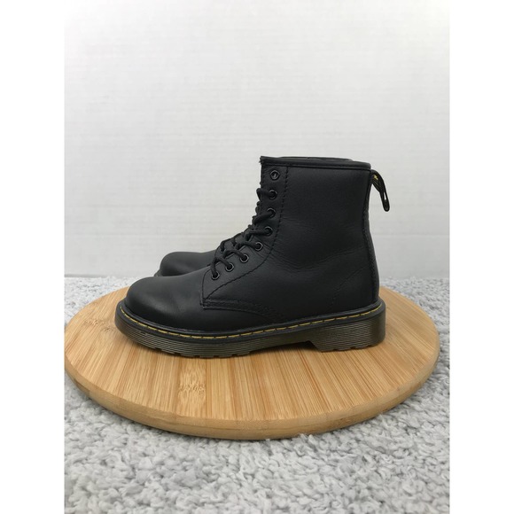 Dr. Martens Other - Dr. Martens 1460 Delaney Boots Kids 2 Black Leather Side Zip Pull Up Lace Casual